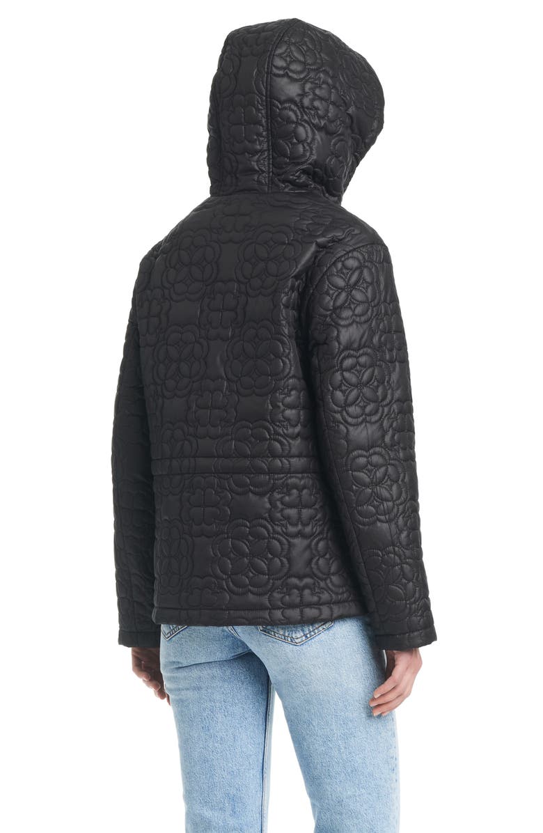 Kate Spade New York quilts hooded jacket, Alternate, color, Black