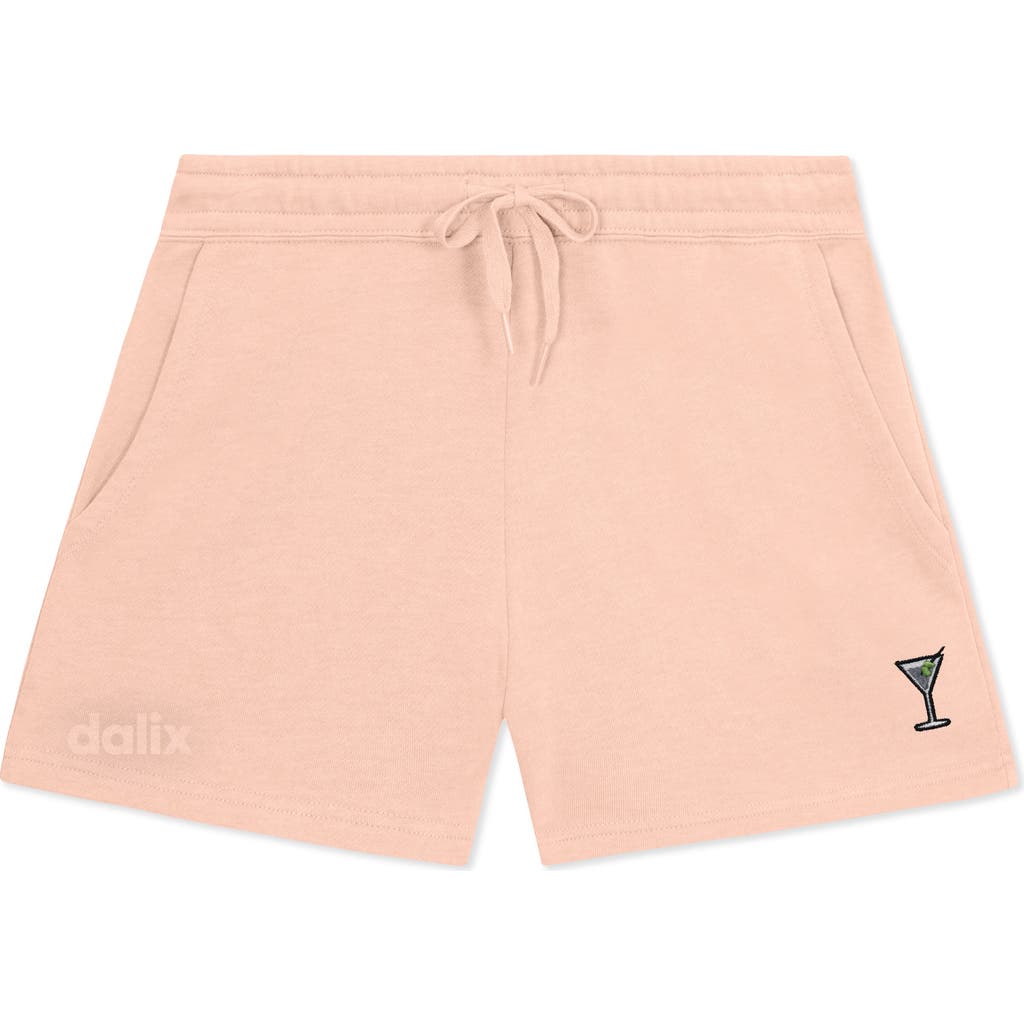 Dalix Womens Martini Midweight Washed Fleece Shorts In Pink