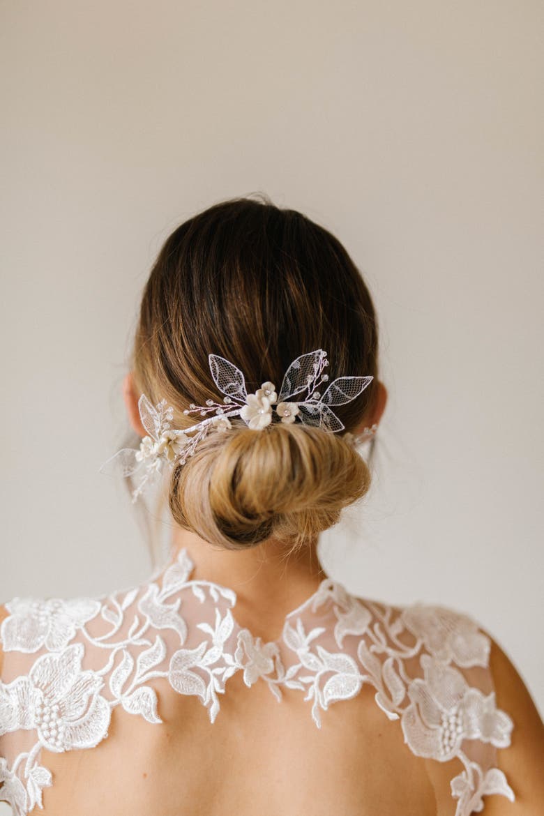 Delilah Bridal Comb, Alternate, color, Gold