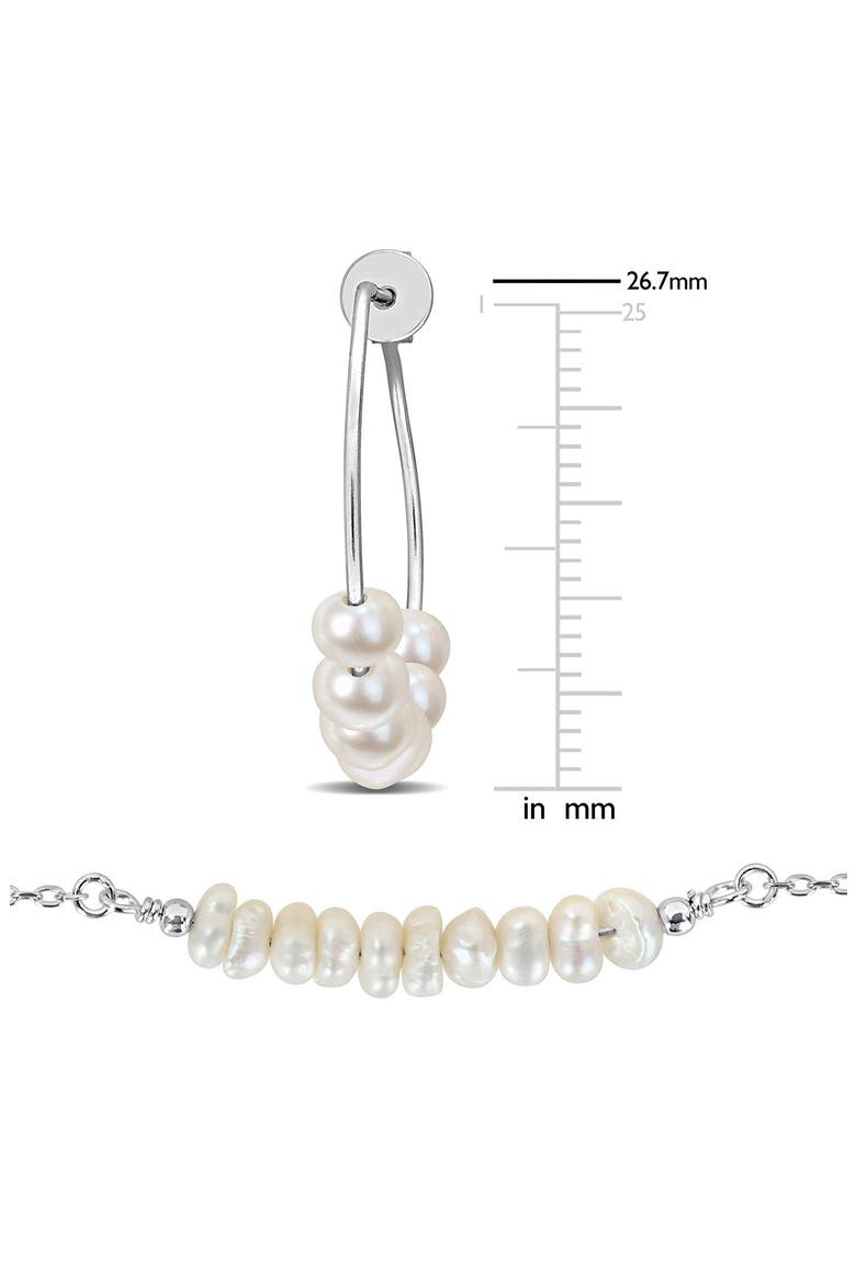Cultured Pearl Beaded Earrings, Bracelet & Necklace Set, Alternate, color, WHITE