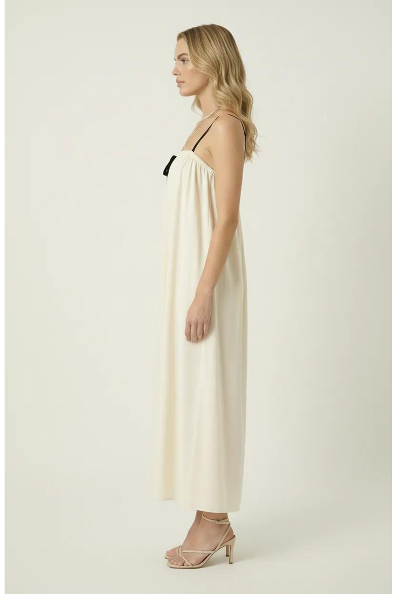 Strapless Tie Front Maxi Dress, Alternate, color, Ivory