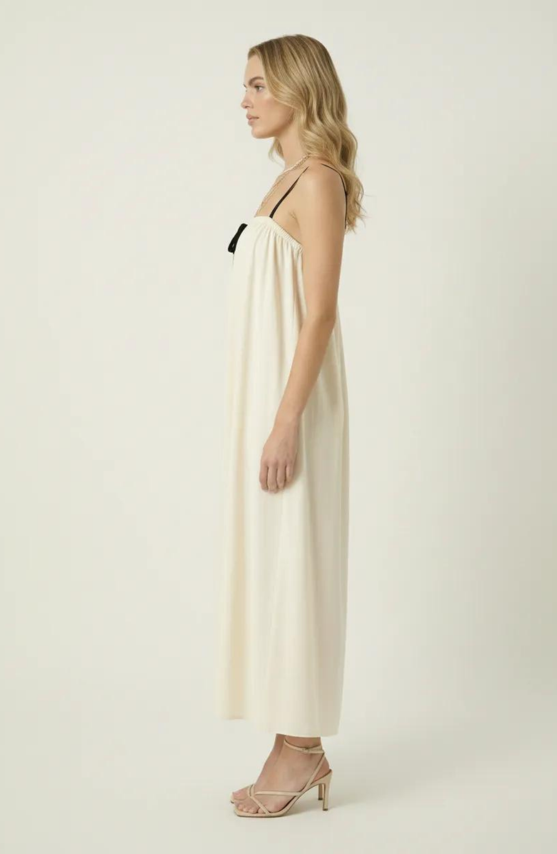 Modenaire Strapless Tie Front Maxi Dress, Alternate, color, Ivory