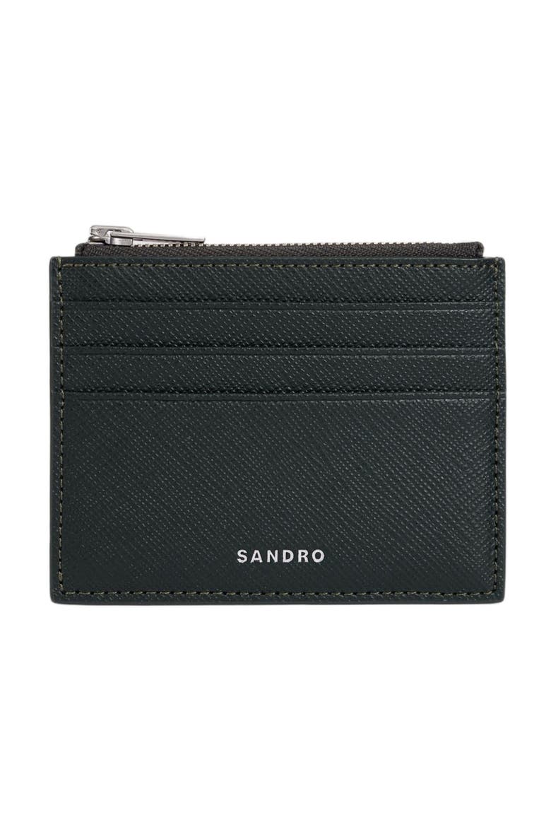Reconstituted Leather Card Holder, Main, color, Green
