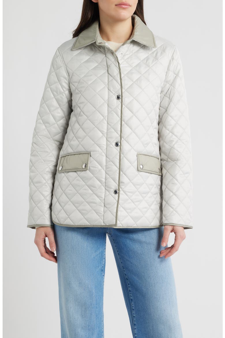 Quilted Jacket, Main, color, PALE GREY