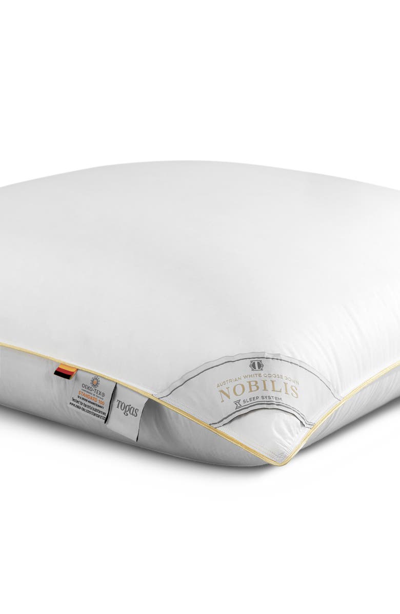 Togas Nobilis Austrian goose down pillow, Alternate, color, White