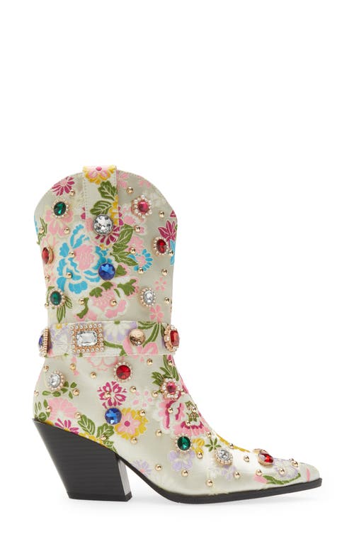 Azalea Wang Diligent Embroidered Western Boot In Brown