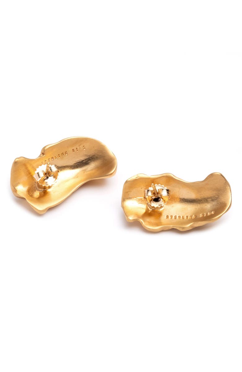 Sterling King Molten Stud Earrings, Alternate, color, Gold