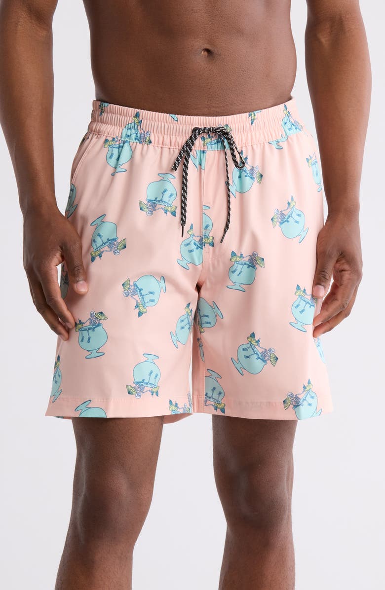 Hurley Stay Til Two Volley Swim Trunks, Main, color, Candy Pink