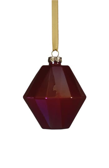 Zodax Set Of 6 Red Luster Faceted Ornaments In Purple