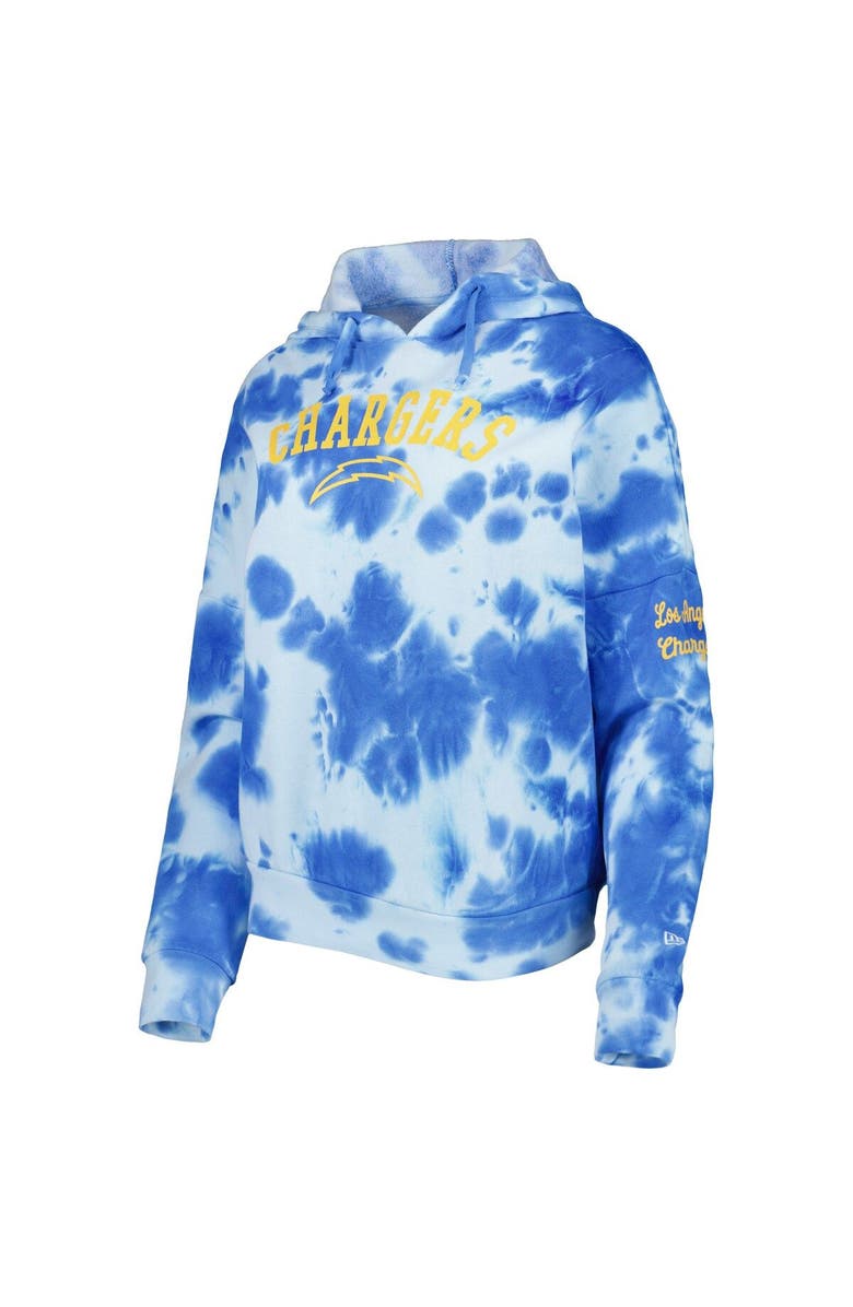 New Era Women's New Era Powder Blue Los Angeles Chargers Cloud Dye Fleece Pullover Hoodie, Alternate, color, Powder Blue