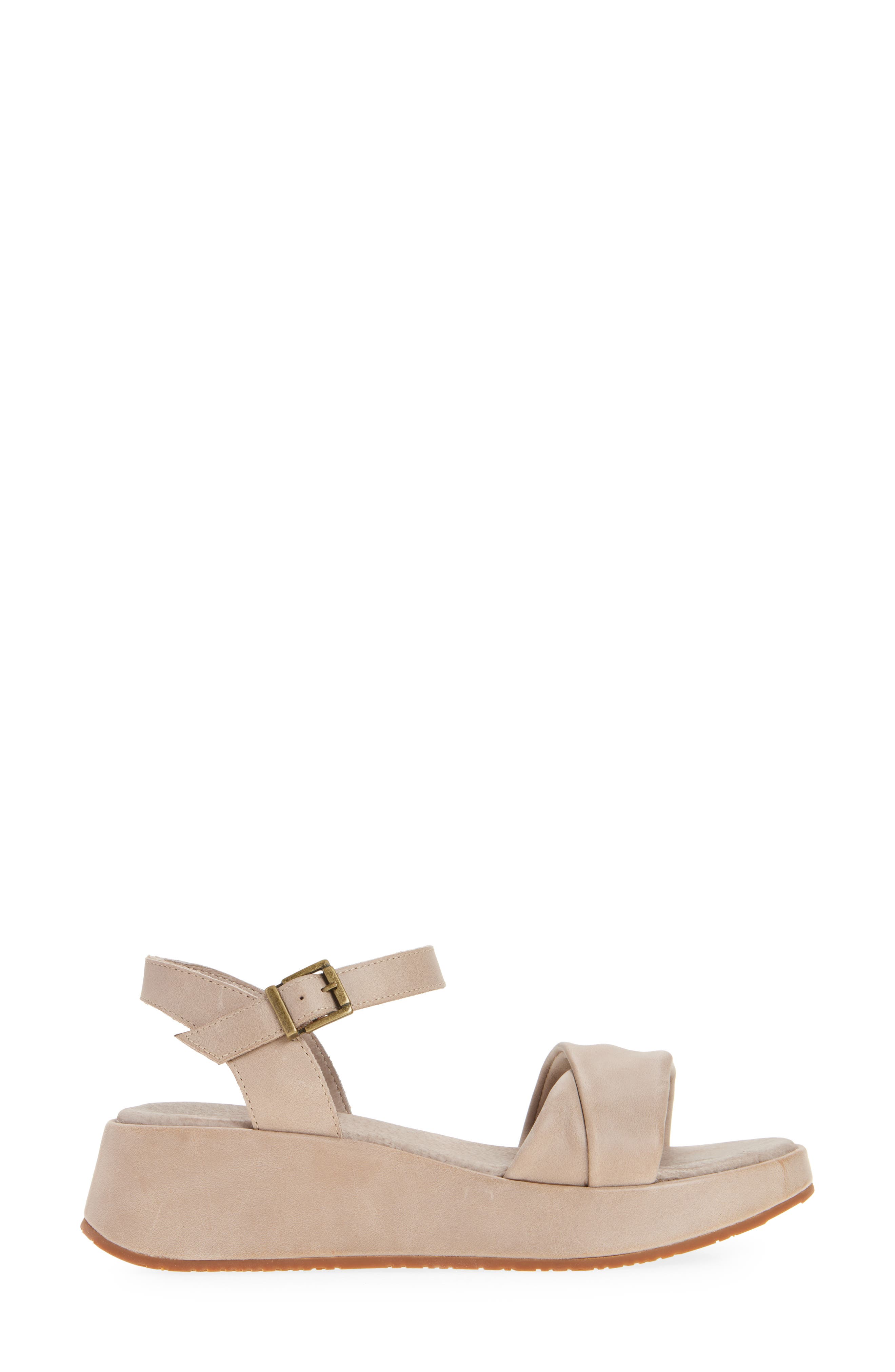 Chocolat Blu Elly Ankle Strap Platform Wedge Sandal, Alternate, color, Taupe Leather