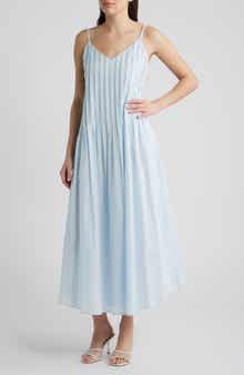 Cami Pintuck Cotton Midi Dress