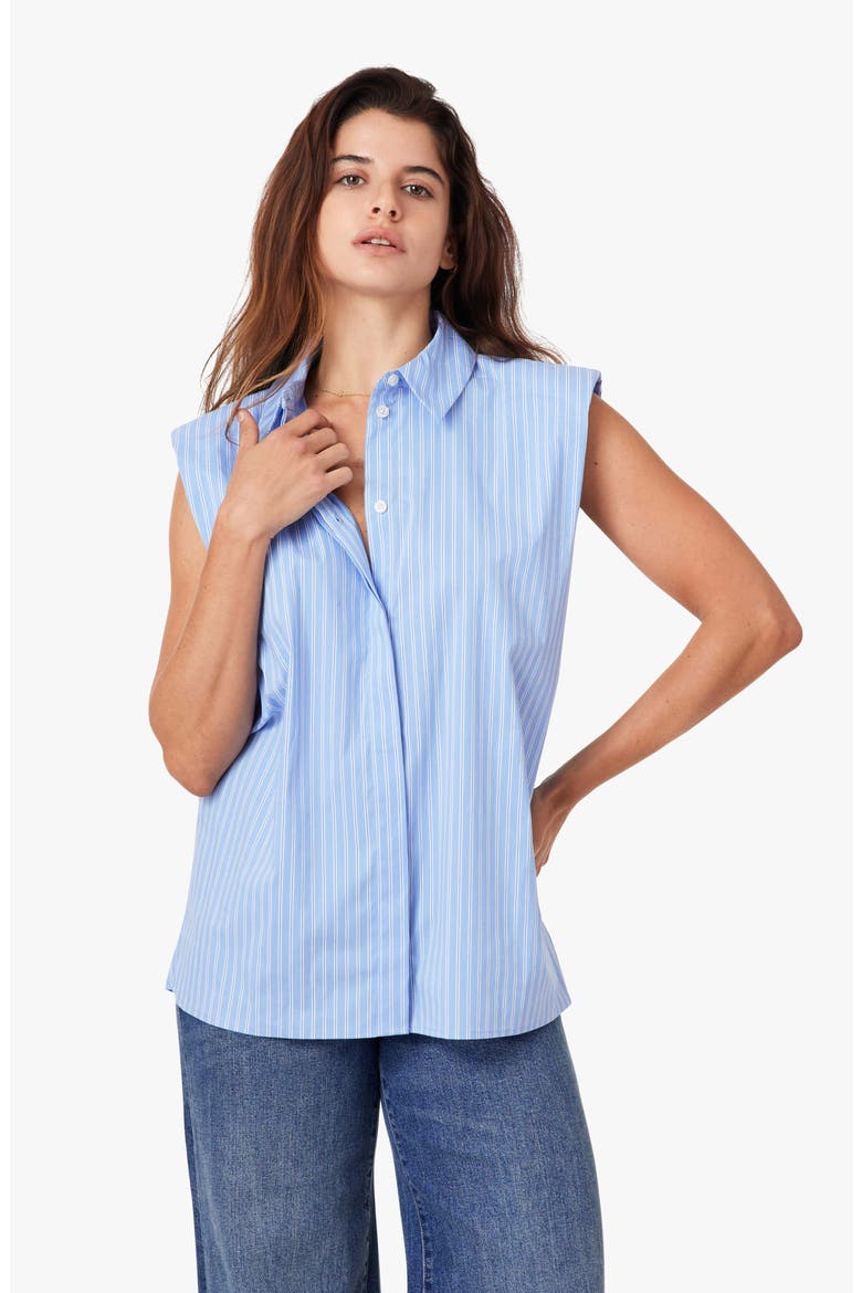 Shoulder Pad Sleeveless Shirt, Alternate, color, BLUE