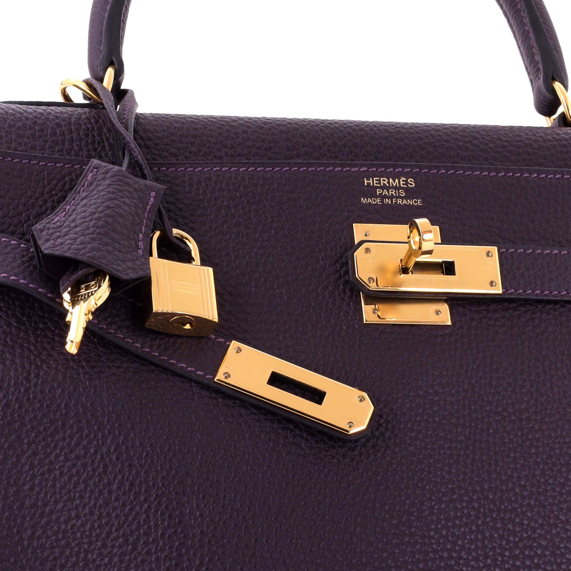Kelly Handbag Purple Togo with Gold Hardware 35, Alternate, color, Red