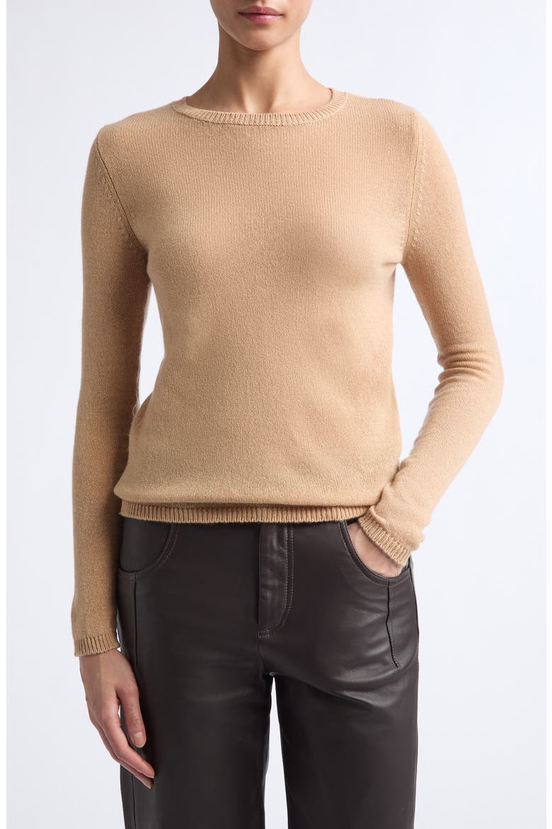 Semisheer Cashmere Crewneck Sweater, Main, color, 04NN CAMEL