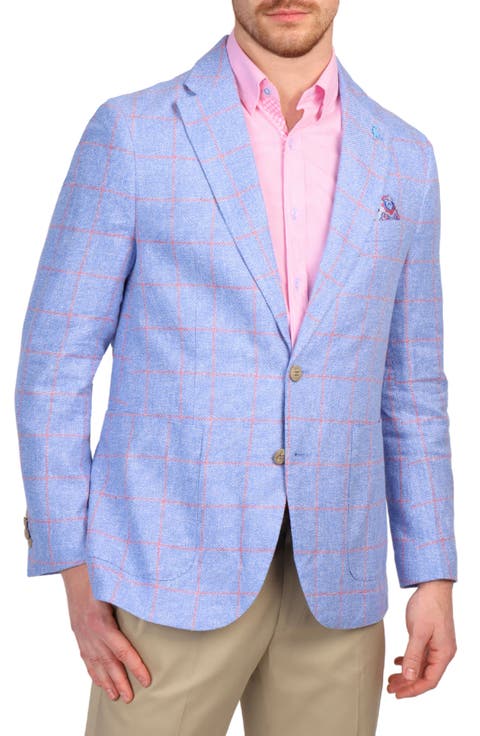 Textured Yarn Dye Windowpane Sport Coat