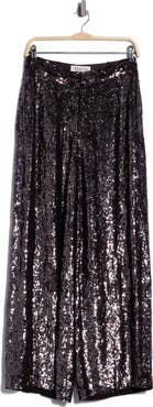 TWP Adieu for Now High Waist Wide Leg Sequin Silk Pants