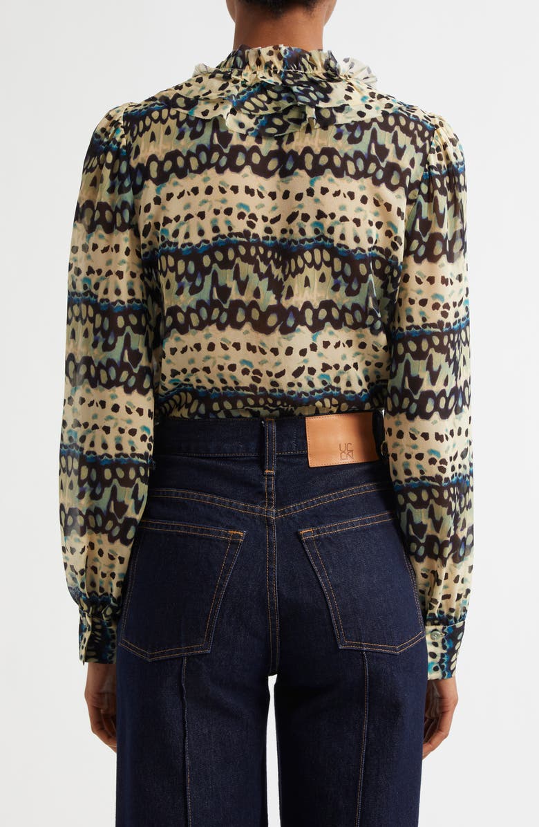 Ulla Johnson Clio Ruffle Silk Shirt, Alternate, color,