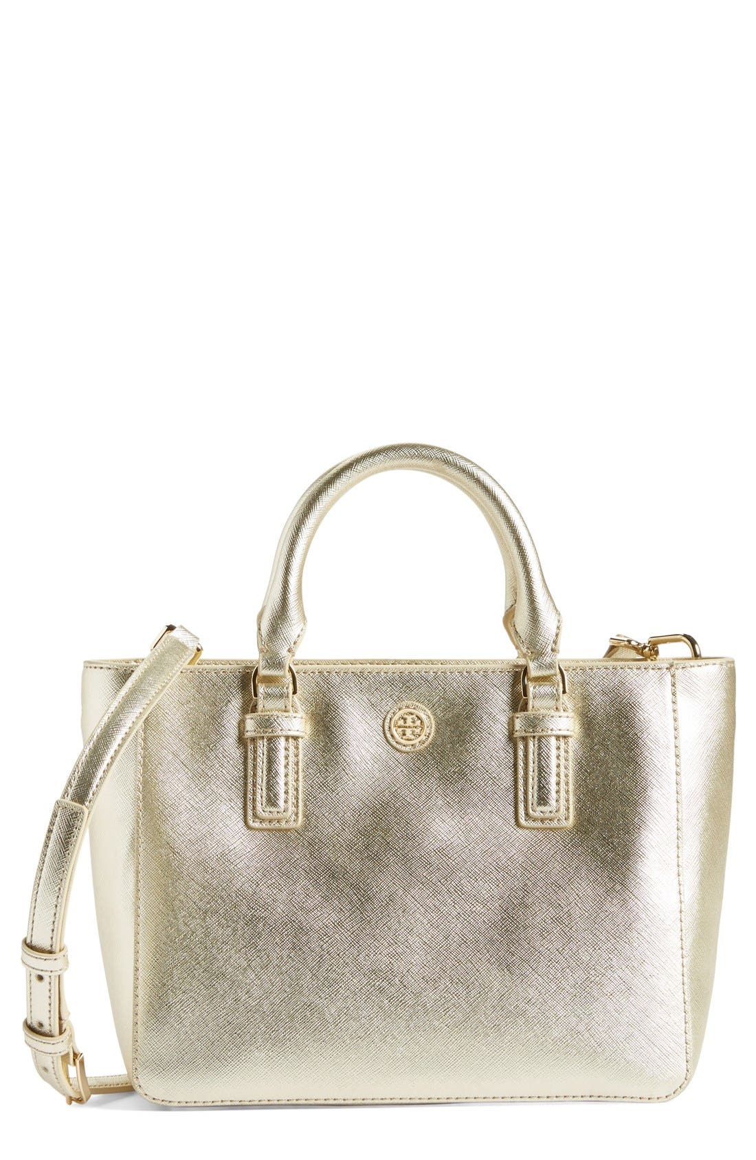 'Robinson Mini' Square Tote, Main, color, SOFT GOLD