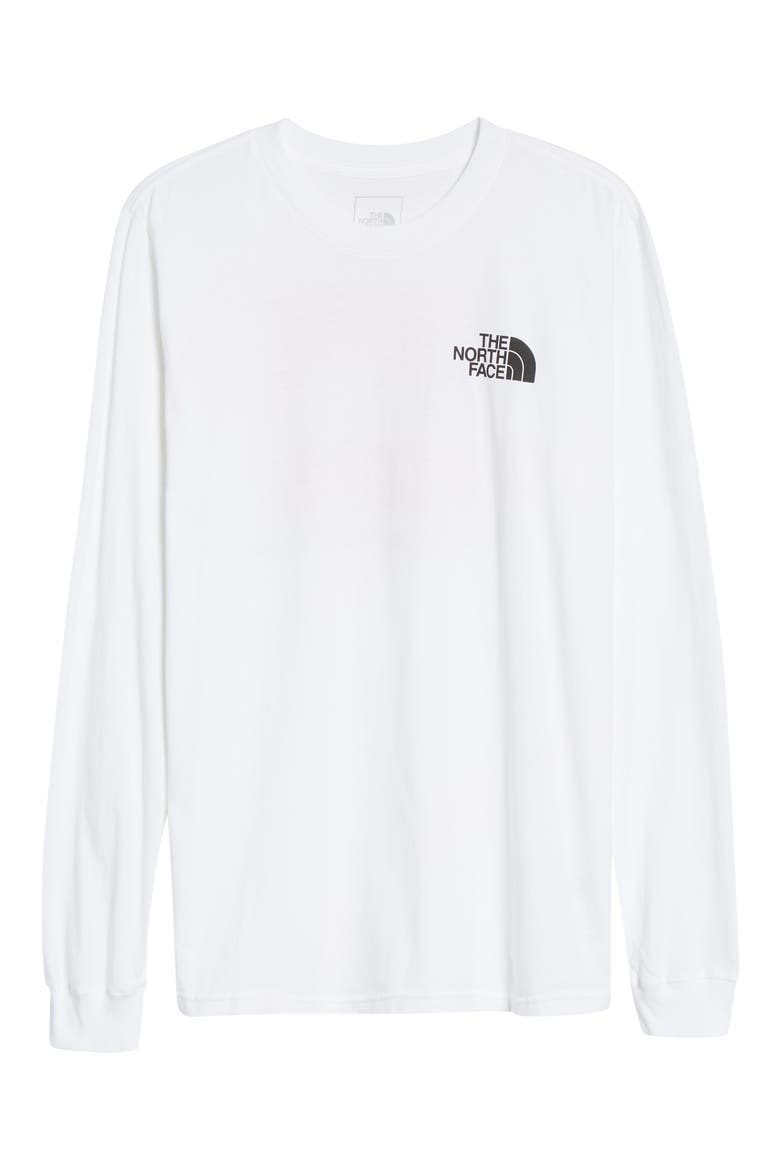 Men's Long Sleeve Box Logo Tee, Alternate, color, TNF WHITE/ TNF RED