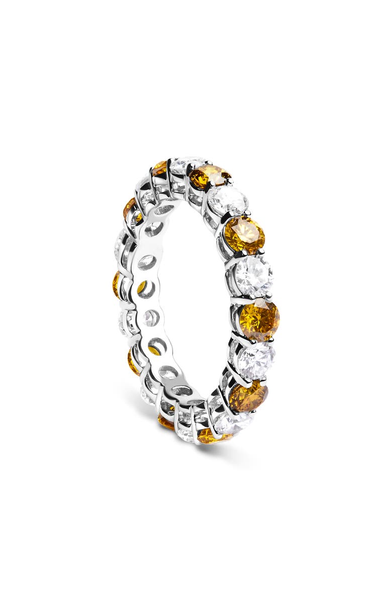 Haus of Brilliance 14K White Gold 3.00 Ctw Alternating White and Yellow Lab-Grown Diamond Eternity Band Ring, Alternate, color, White Gold