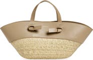 Altuzarra Small Knot Straw & Leather Tote