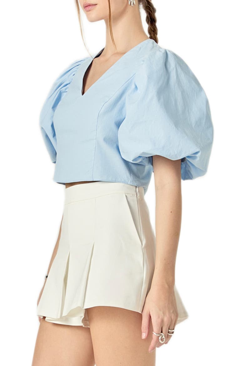 V-Neck Crop Top, Alternate, color, POWDER BLUE