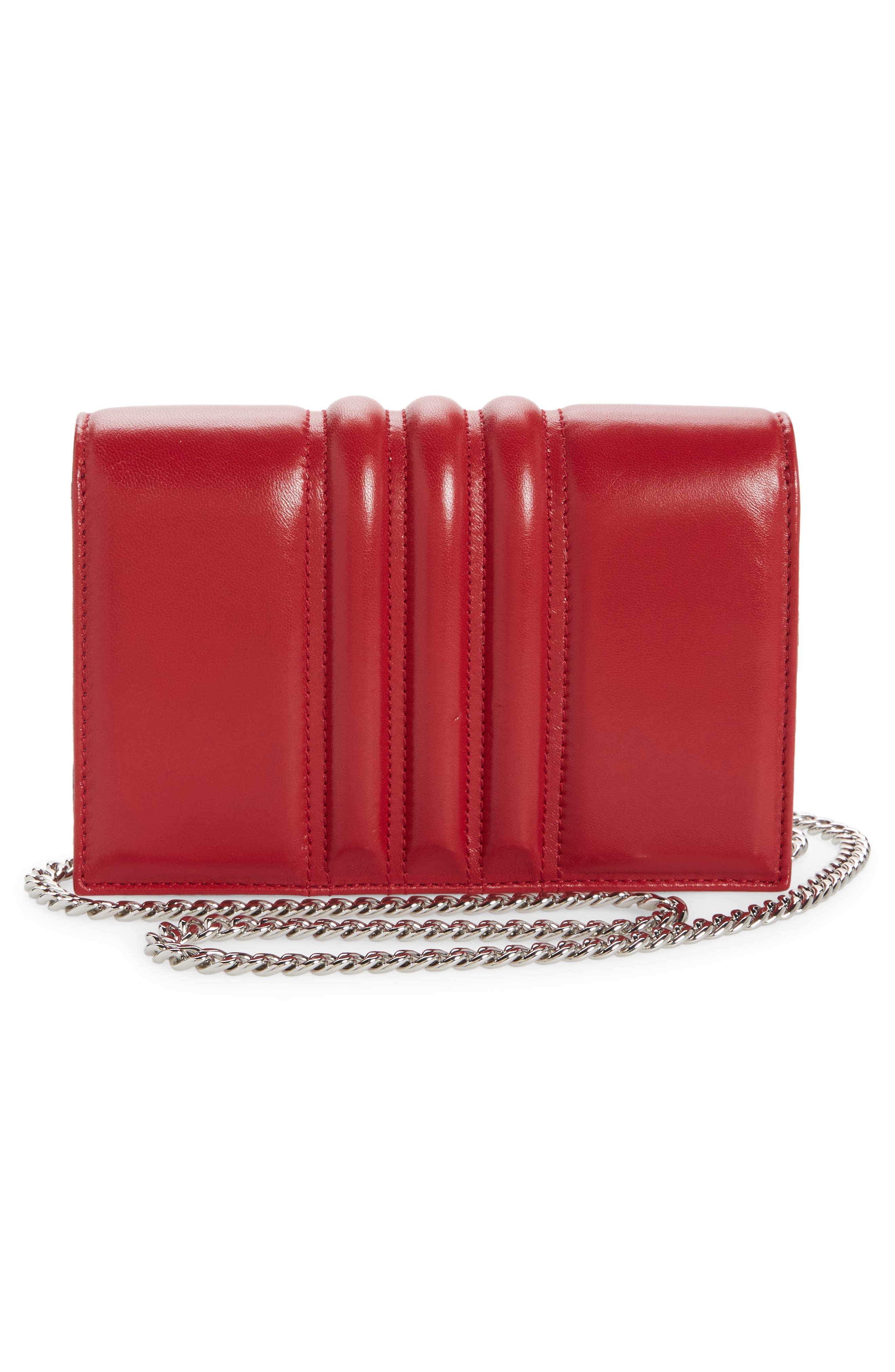 McQueen Small Skull Quilted Lambskin Bag, Alternate, color, 