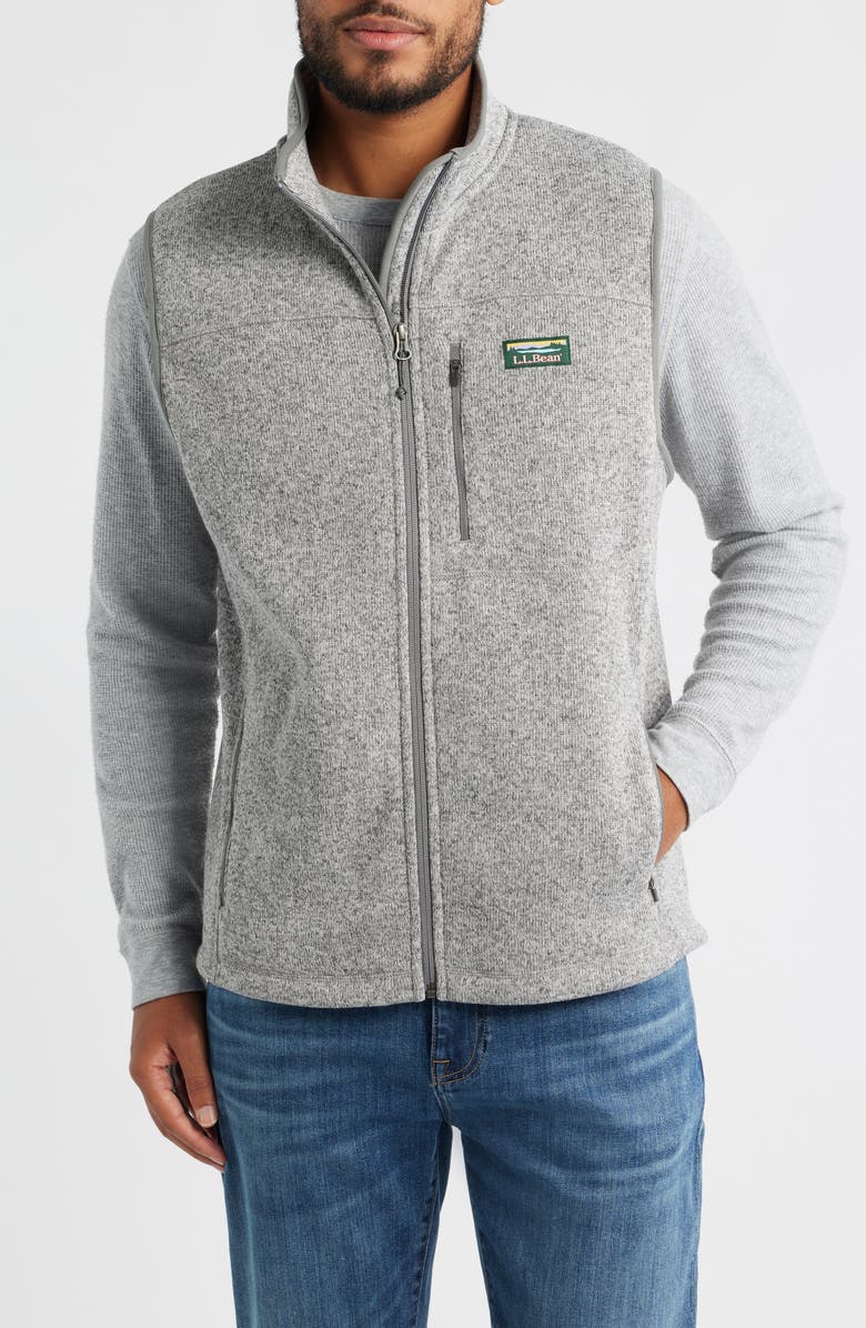L.L.Bean Sweater Fleece Vest, Alternate, color, Grey Heather