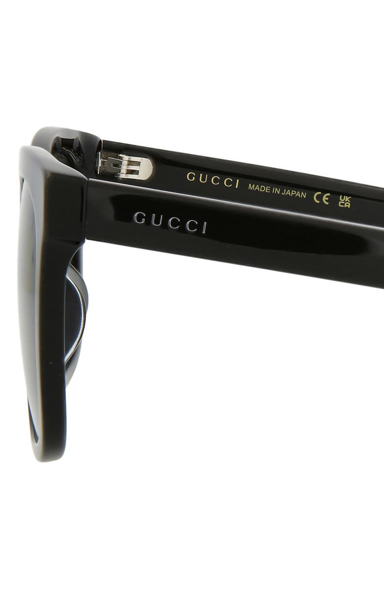 Gucci 56mm Square Sunglasses, Alternate, color, Black Black Grey