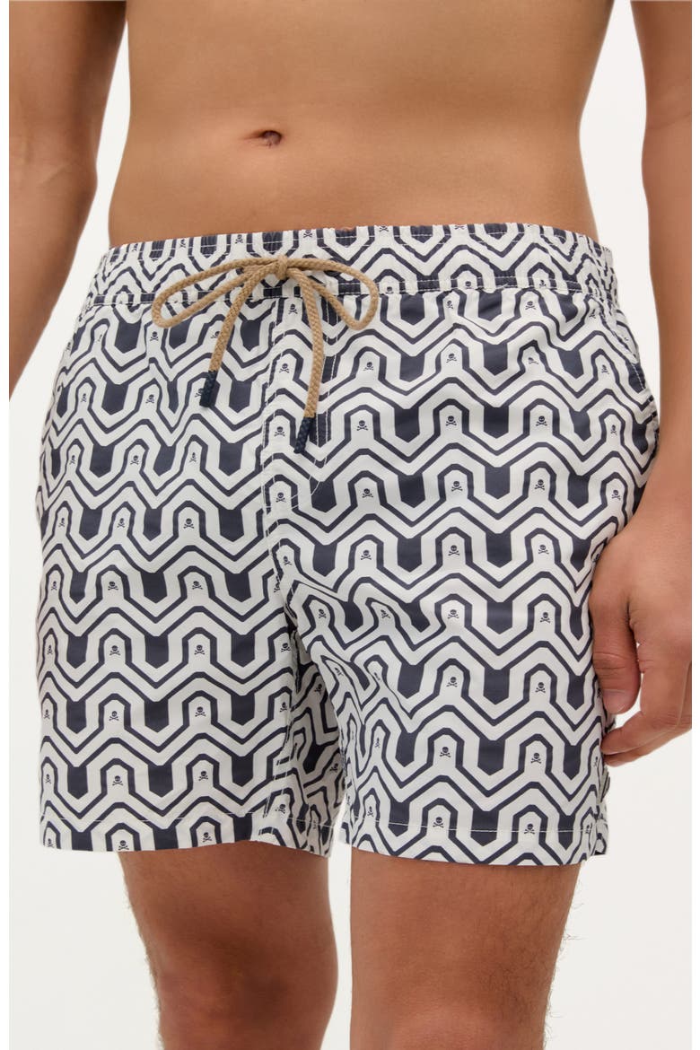 Indigo Skull Swimsuit, Main, color, Navy