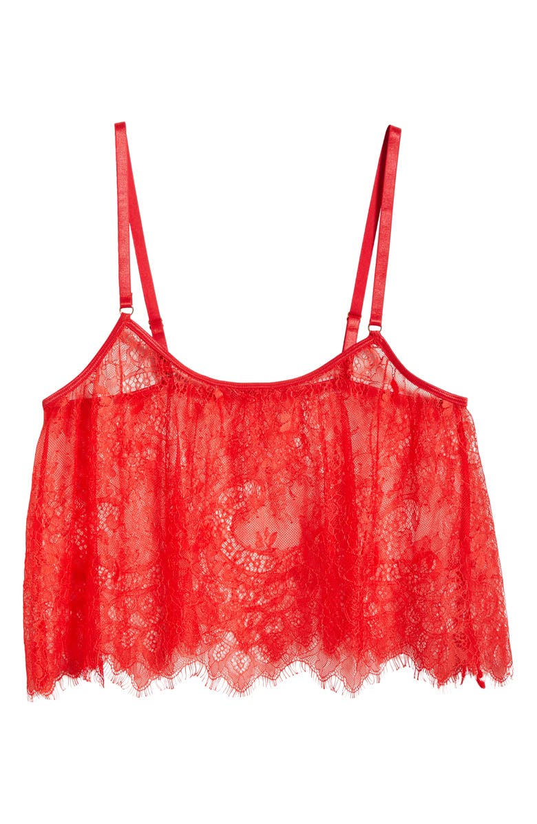 KILO BRAVA Lace Crop Cami, Alternate, color, Classic Red