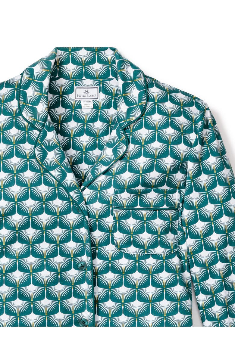 Petite Plume Sonnet of Swans Print Piped Pima Cotton Nightshirt, Alternate, color, 