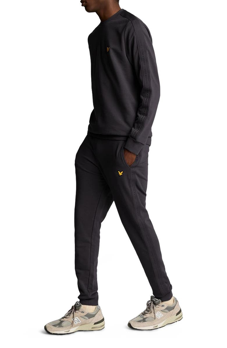 Lyle & Scott Tape Trackies, Alternate, color, Graphite