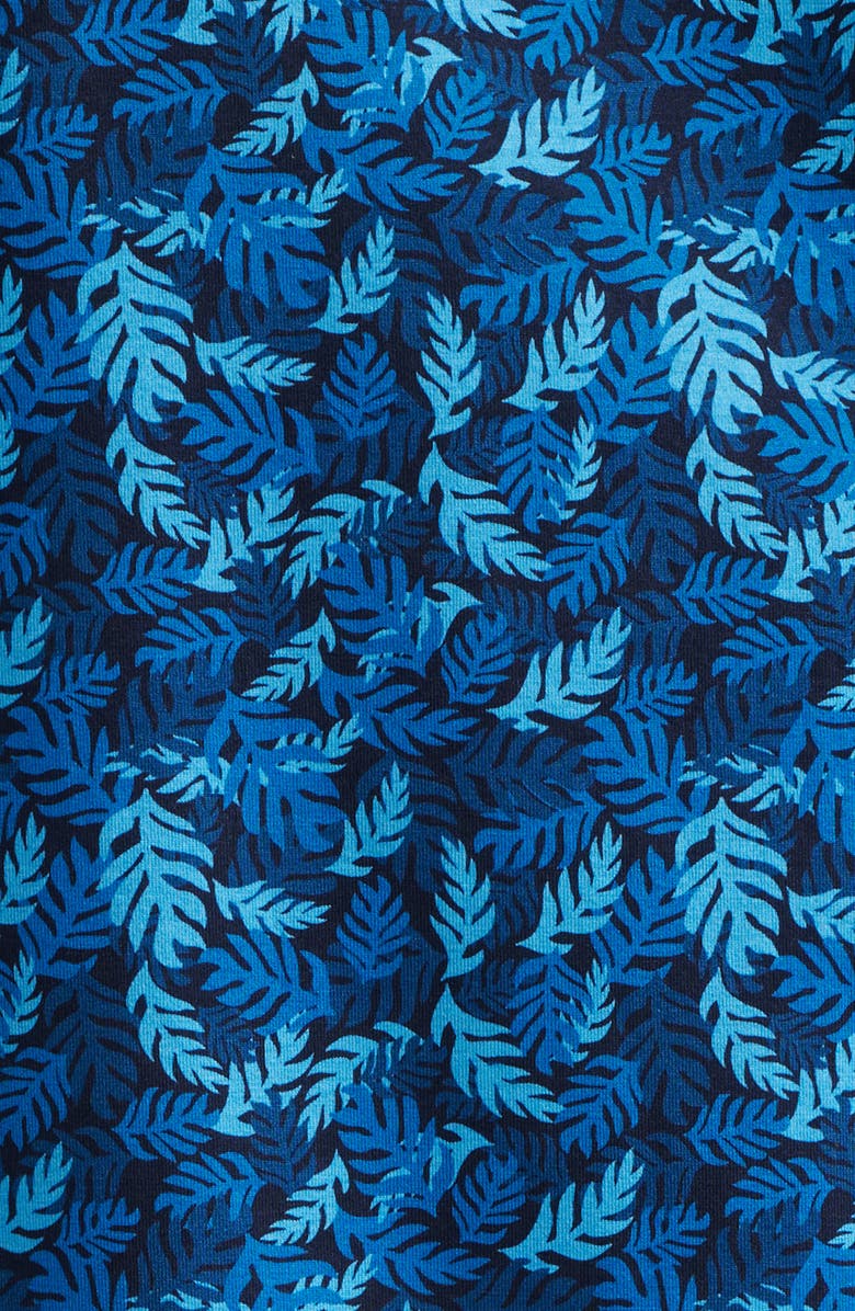 Bugatchi Vincent OoohCotton<sup>®</sup> Leaf Print Polo, Alternate, color, Night Blue