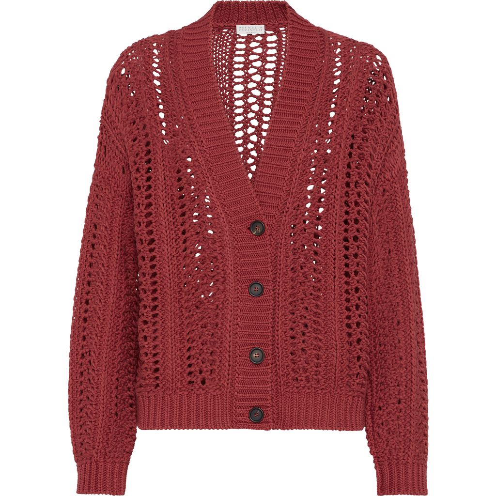 BRUNELLO CUCINELLI BRUNELLO CUCINELLI RIBBED NET CARDIGAN