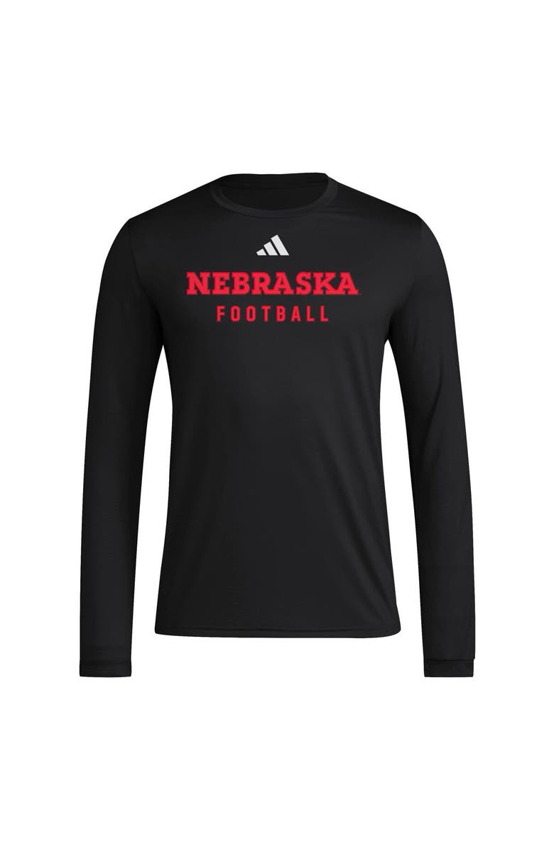 adidas Men's adidas  Black Nebraska Huskers Locker Practice Football Pre-Game Long Sleeve T-Shirt, Alternate, color, 