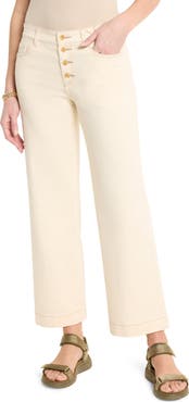 NIC+ZOE Exposed-Button Fly Ankle Wide Leg Jeans