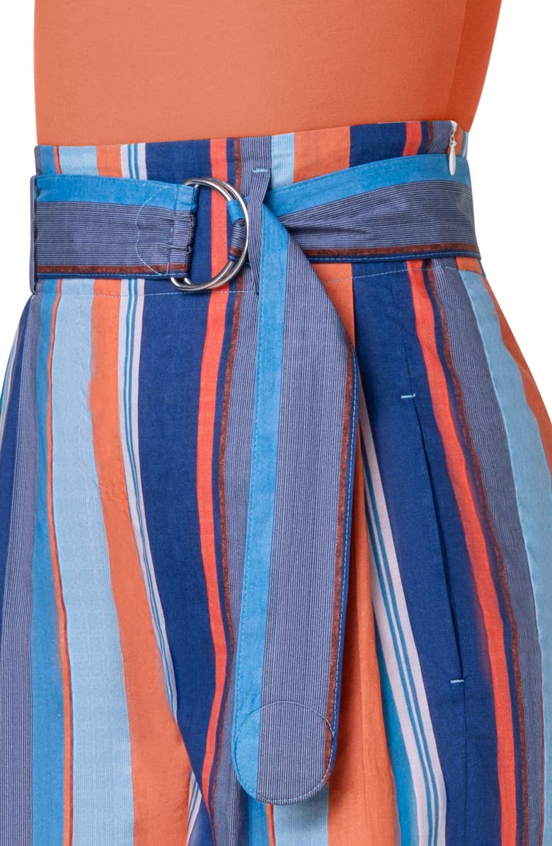 Akris punto Fiorellina Belted Cotton Bermuda Shorts, Alternate, color, 