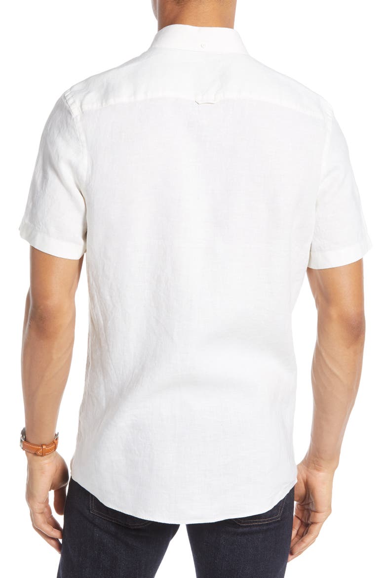 Linen Slim Fit Shirt, Alternate, color, WHITE