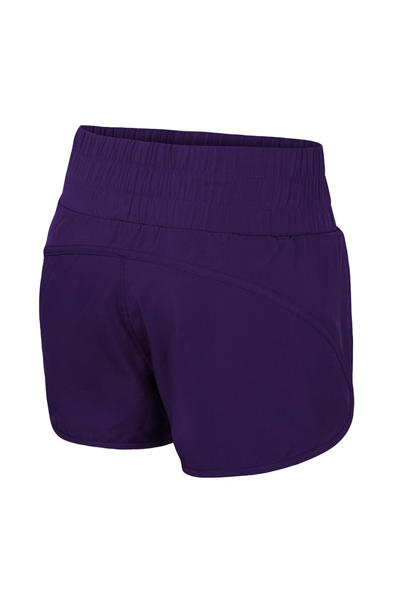 COLOSSEUM Women's Colosseum Purple LSU Tigers Stop By Smocked High Waist Shorts, Alternate, color, 