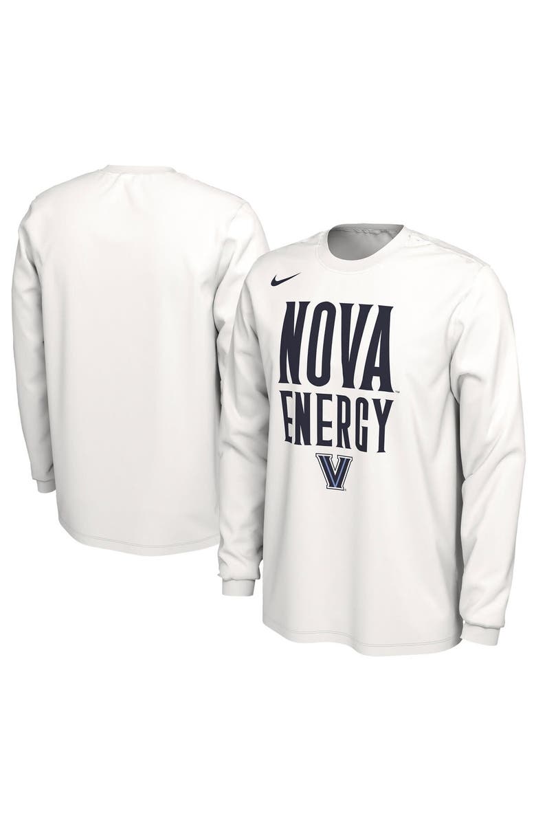Nike Unisex Nike White Villanova Wildcats 2024 On-Court Bench Energy Long Sleeve T-Shirt, Alternate, color,