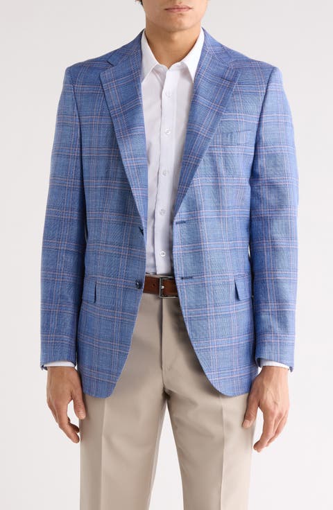 Plaid Wool Blend Sport Coat