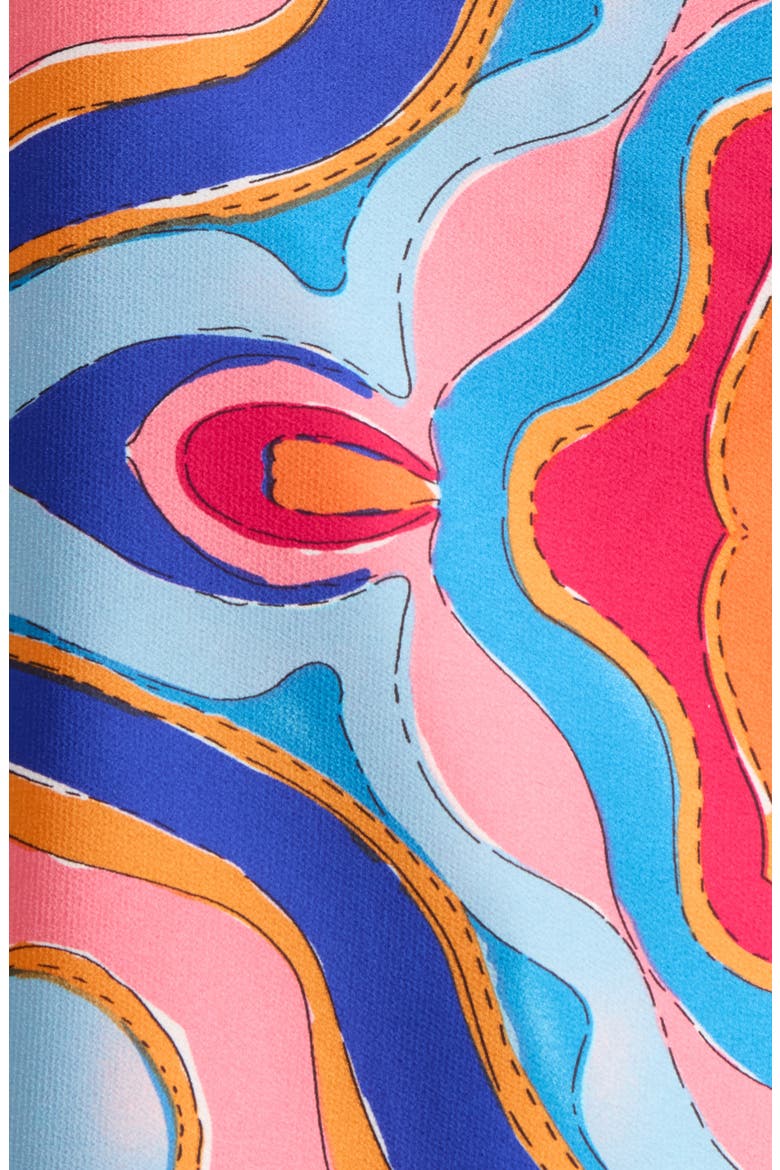Abstract Print One-Shoulder Top, Alternate, color, RED-MULTI