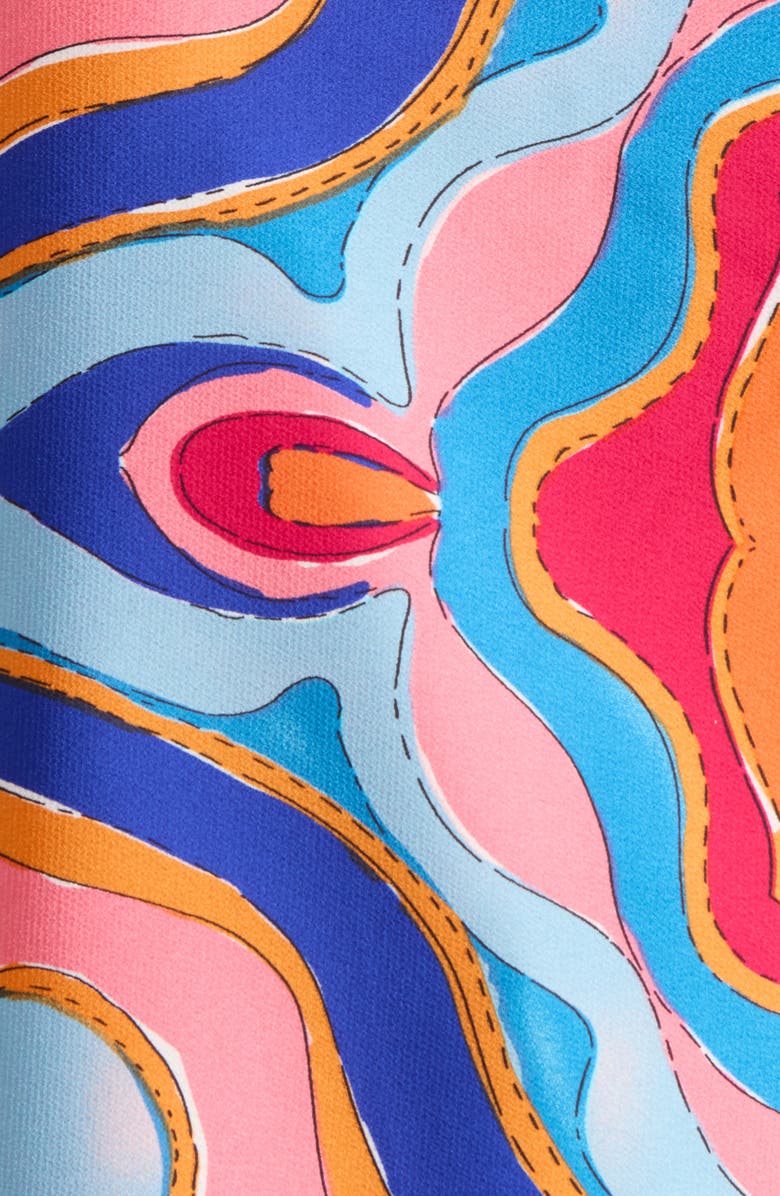 SUGARLIPS Abstract Print One-Shoulder Top, Alternate, color, Red-Multi