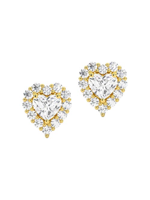 Bliss Diamond 1.30ct Heart Shape Diamond Halo Studs Or Gold Lab Grown In White