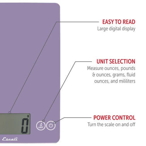 Escali Arti Classic Glass Digital Scale In Purple