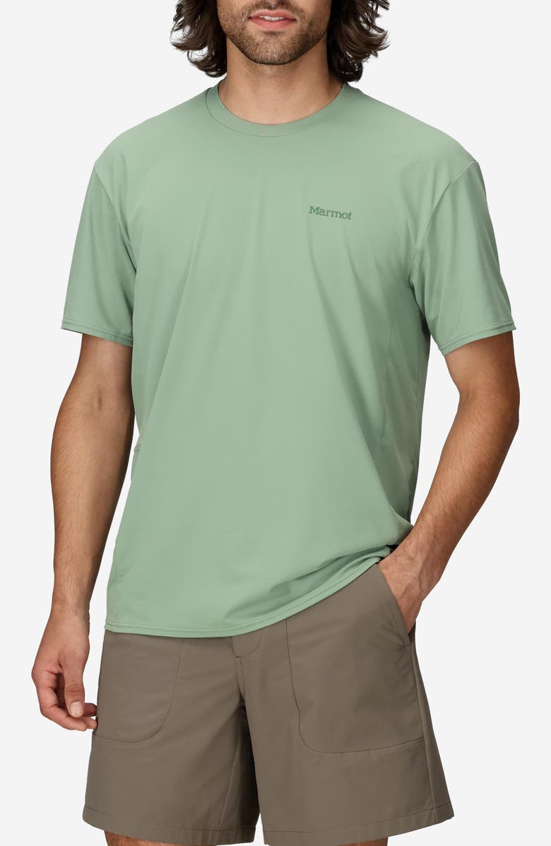 Marmot AirExchange SolarShield UPF Crewneck T-Shirt, Main, color, Agate Green