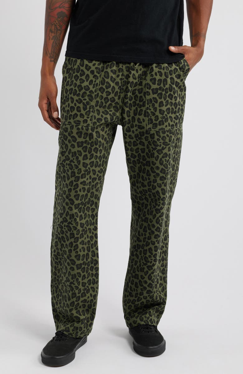 Service Works Leopard Print Cotton Canvas Chef Pants, Main, color,