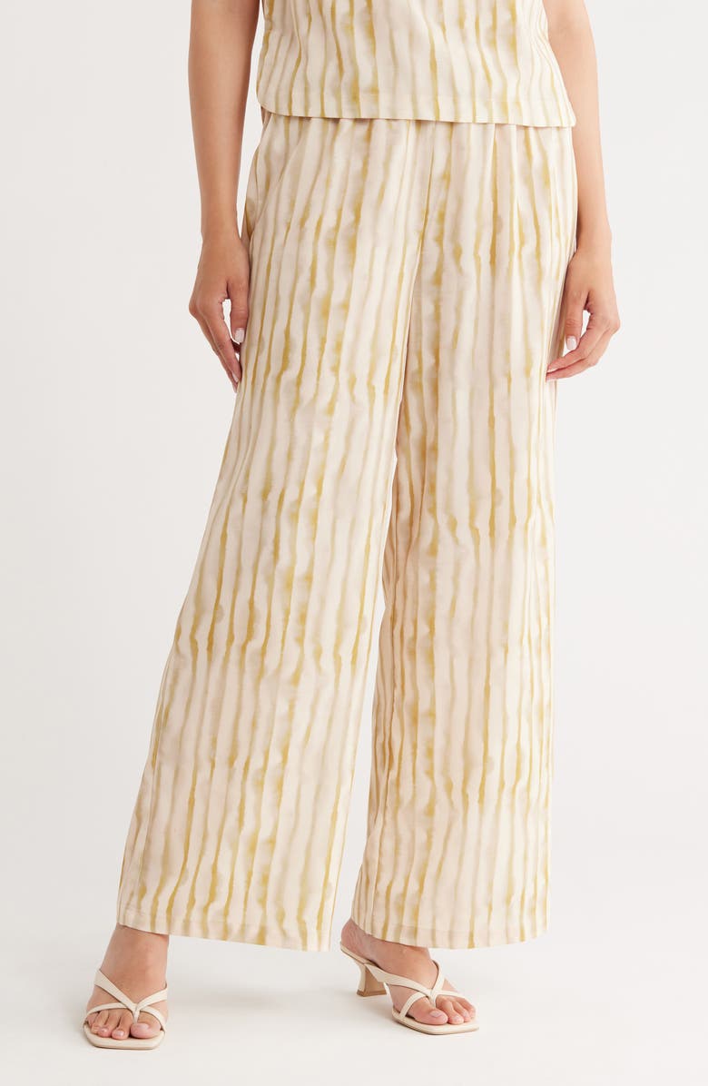 Bobeau Relaxed Drawstring Waist Pants, Main, color, Yellow Stripe